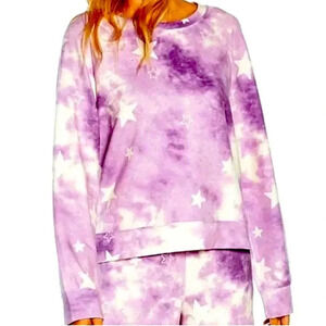 Wildfox Purple Tie-Dye Star Print Pullover Sweatshirt Medium